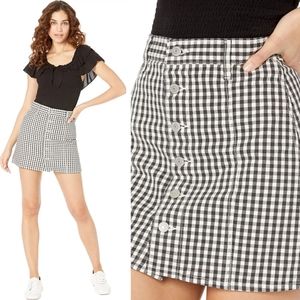 🆕️Levi's Plaid Checker Print Black Gray White Cotton A-Line Skirt SZ 25
